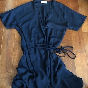 Aritzia navy wrap dress